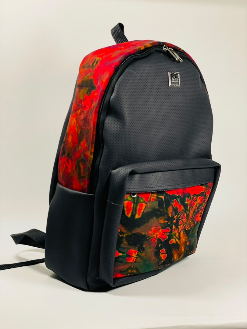 Sac à dos tissus rouge