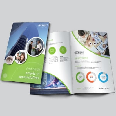 Plaquette corporate — Highbat, gestion de projets et appels d’offres